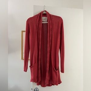 Angel of the North Anthropology lightweight summer cardigan Orange Boho